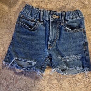 Girls' Distressed Denim Shorts - Blue